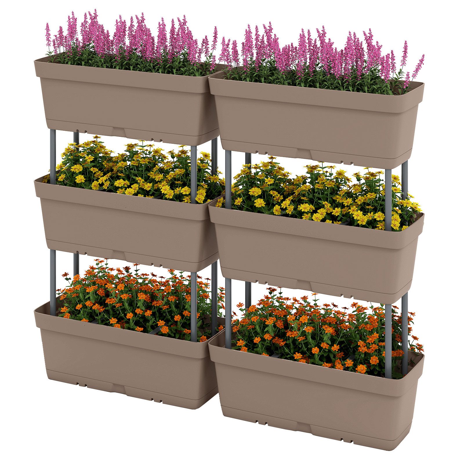 blumenkasten rattan anthrazit Blumenkasten mit Untersetzer 60 cm lang Rattan-Optik anthrazit