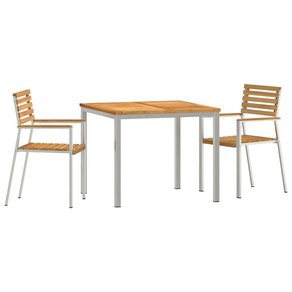 vidaXL Gartenlounge-Set Garten-Ess-Set 3 pcs Braun Massives holz, (3-tlg)