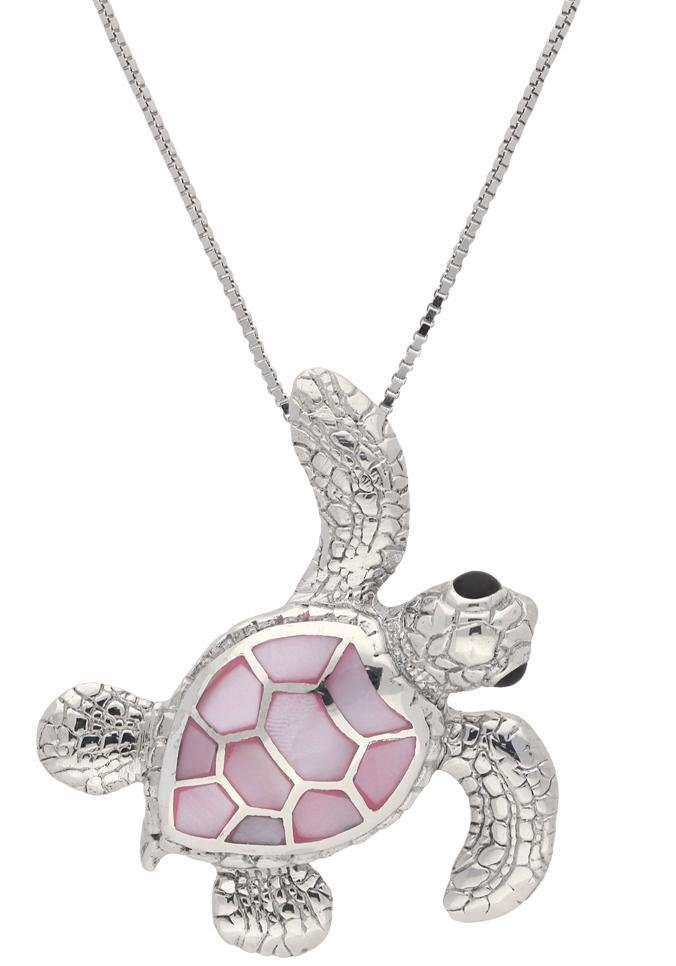 Firetti Kette mit Anhänger Schmuck Geschenk Silber 925 Halsschmuck Halskette Schildkröte, mit Perlmutt