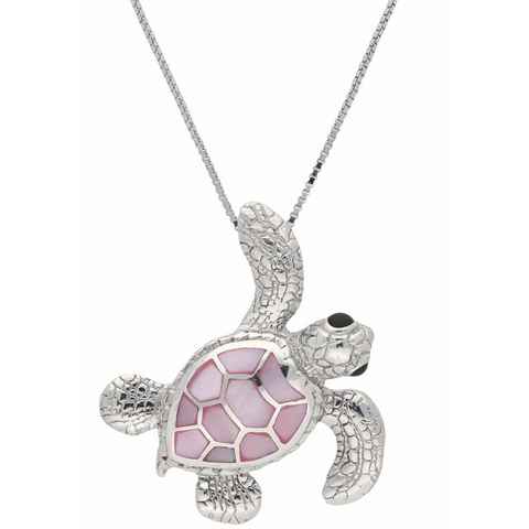 Firetti Kette mit Anhänger Schmuck Geschenk Silber 925 Halsschmuck Halskette Schildkröte, mit Perlmutt