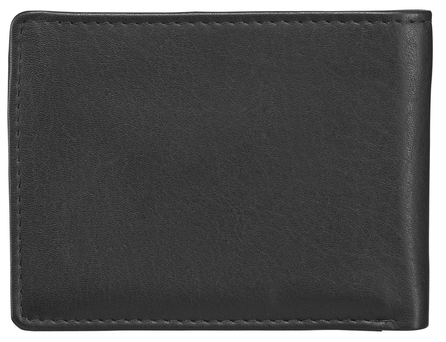 Red Baron Geldbörse Geldbeutel Leder Braun RB-WT-001-01, 1-fach klappbar, Kreditkartenfächer, Münzfach mit Druckknopf