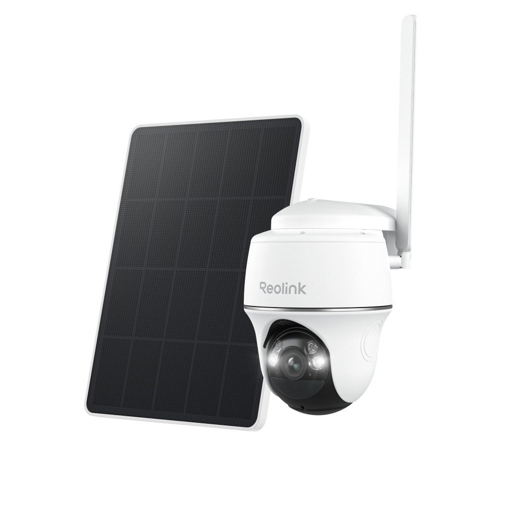 Reolink Überwachungskamera Go PT Plus+Solarpanel 5MP 3G/4G LTE 355°/140° Schwenkbare PTZ Akku (Campingbus, Farm, Außenbereich, Wald, Straße, 1-tlg., mit SIM-Kartenslot+32GB SD Karte,Intelligenter Erkennung,IR-Nachtsicht)