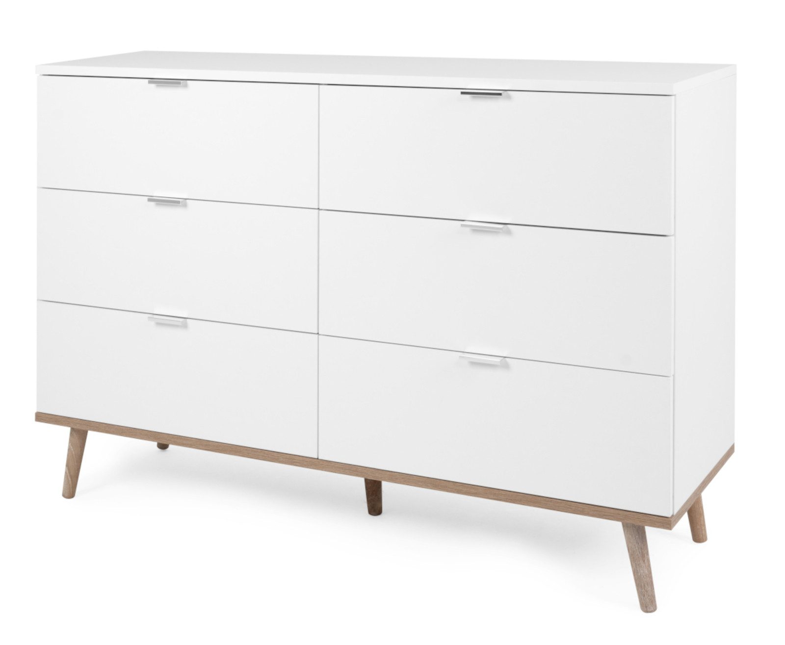 Furn.Design Schubkastenkommode Lundby (Kommode in weiß mit Eiche Sonoma, Breite 120 cm), skandinavisches Design