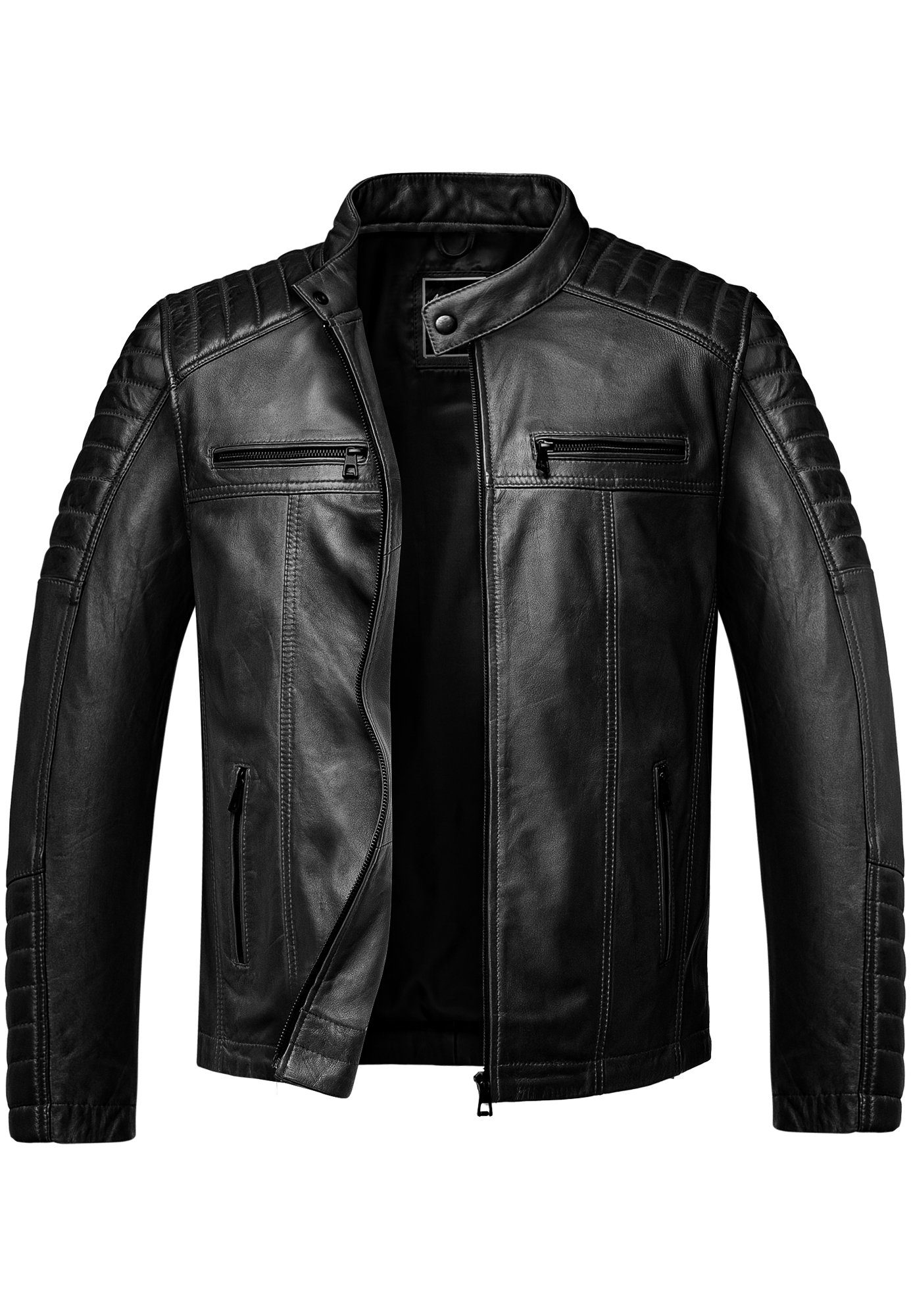 Amaci&Sons Lederjacke Ventura Lederjacke Echtleder Herren Biker Zipper Jacke