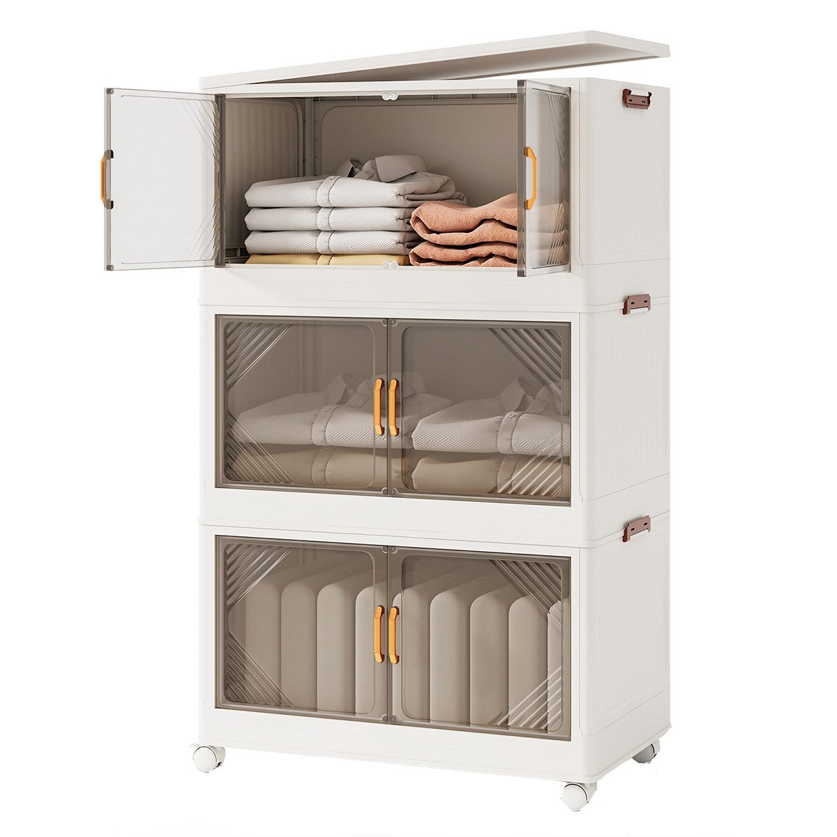 COSTWAY Aufbewahrungsbox, mit Deckel, stapelbare Aufbewahrungsbehälter mit günstig online kaufen