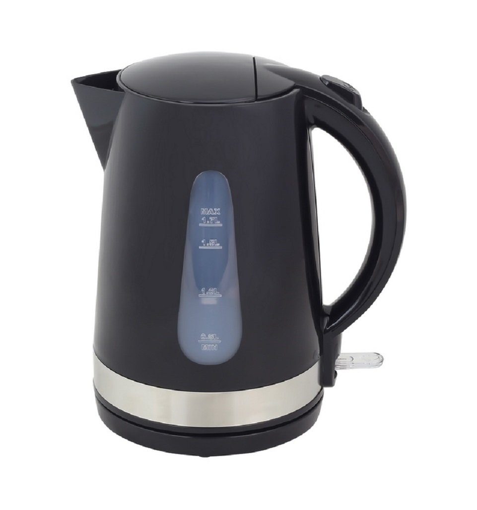DESKI Wasserkocher Teekocher schnurlos Wasserzubereiter, 1,7 l, 1850 W, Sicherheitsklappdeckel mit Einhandbedienung