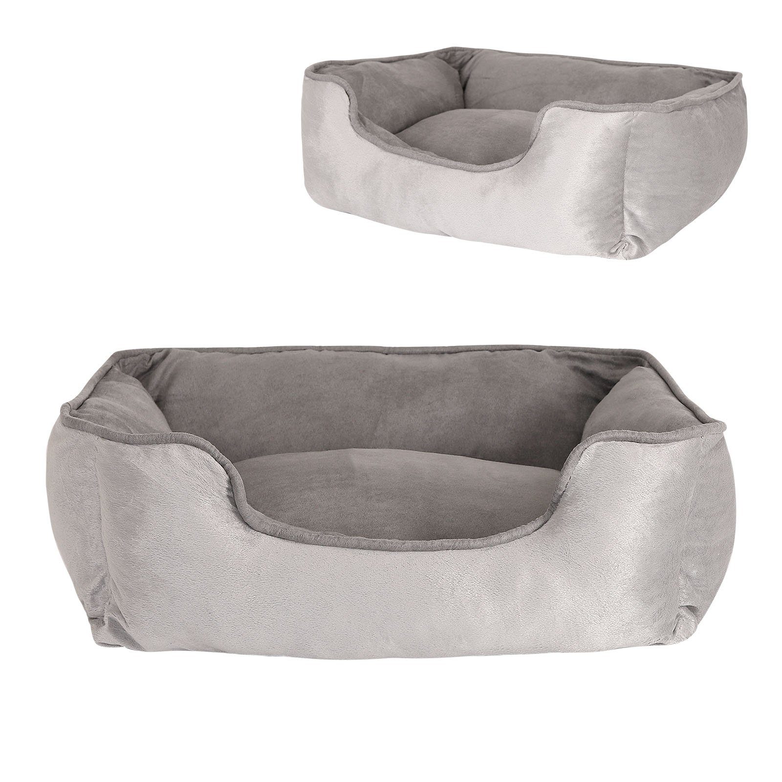 GUOCU Hundesofa Hundebett – Wildlederoptik, Wasserdicht PU, Abnehmbar & Waschbar, Braun, Größe L