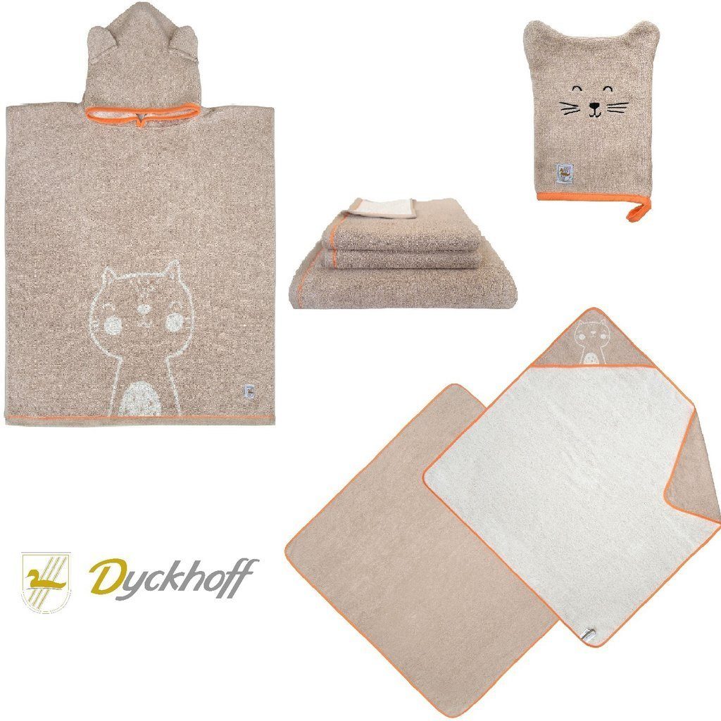 Dyckhoff Kinderfrottierserie Greige, 'Katze' Handtuch (1-St) Dyckhoff