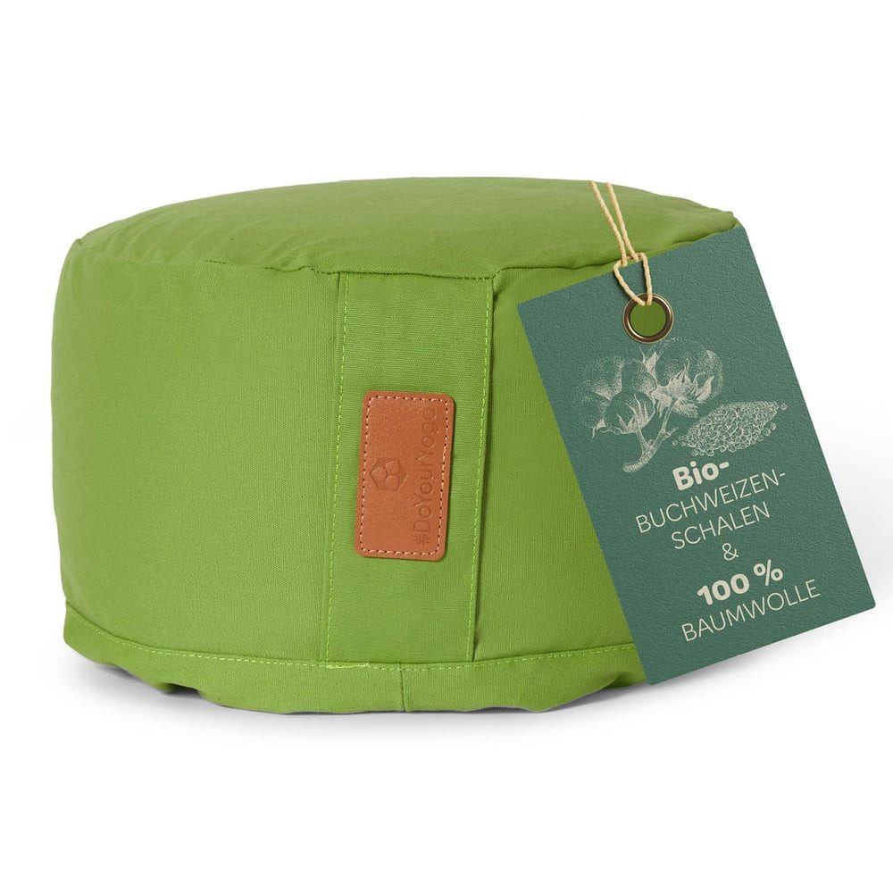 #DoYourYoga Yoga Bolster Vishnu rund - gefüllt mit Bio-Dinkelspelz, Entspannungskissen Yoga Meditation Fitness Therapie 30x30x15 cm