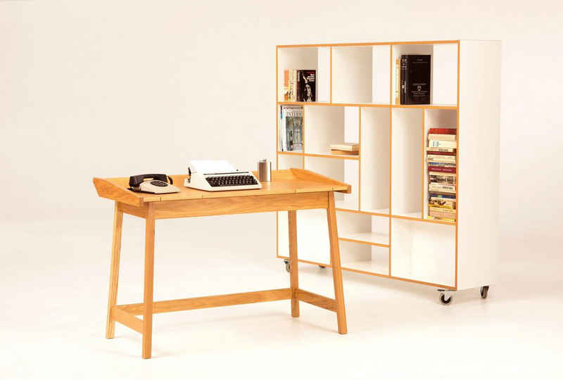 Woodman Schreibtisch Walter, skandinavisches Design, Holzfurnier aus Eiche