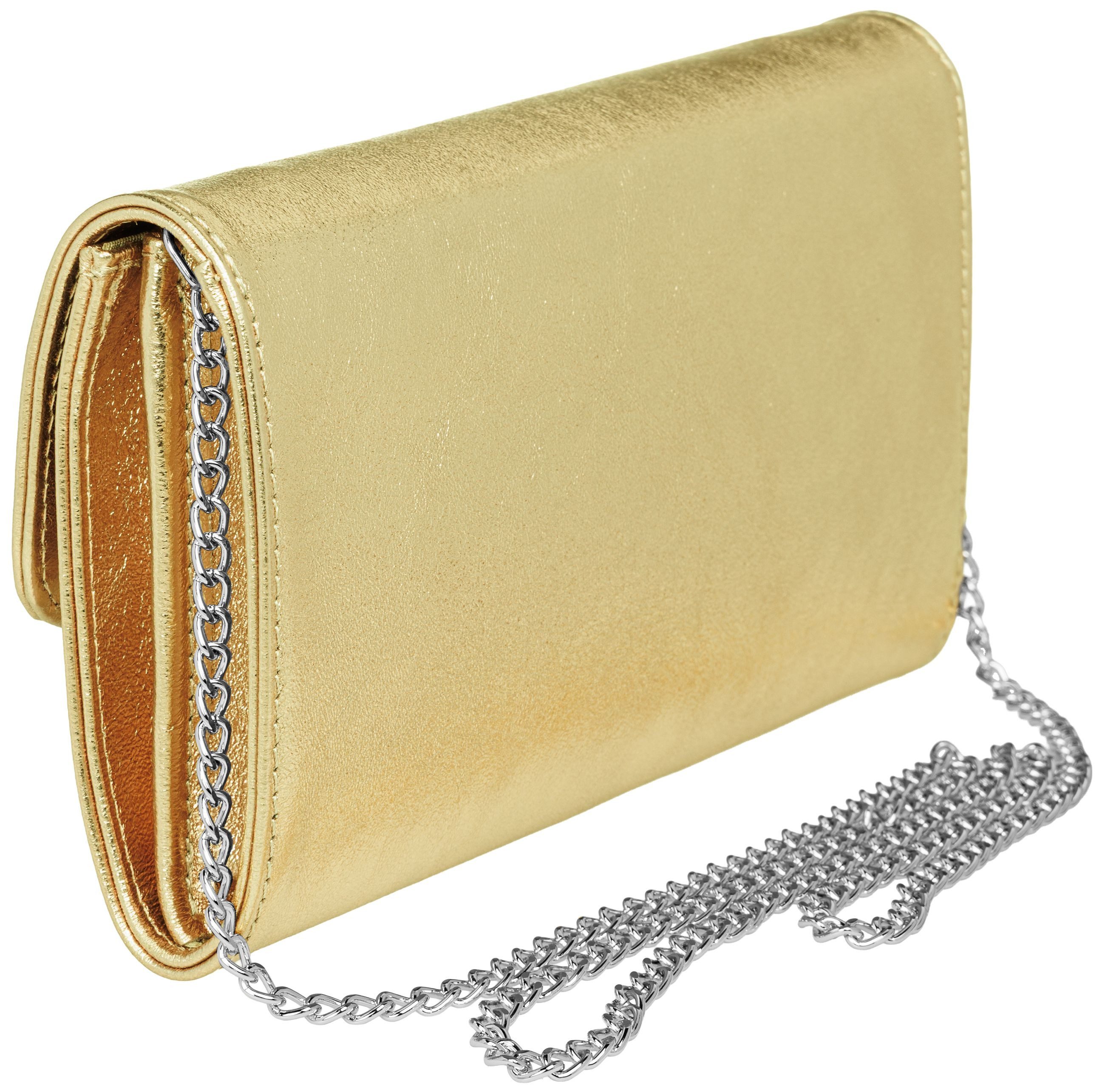 Caspar Clutch Abendtasche Metallic Leder Damen Tasche - PREMIUM LINE - Modell No.779, leicht, elegant & langlebig- 100% Echtleder - Handmade in Italy