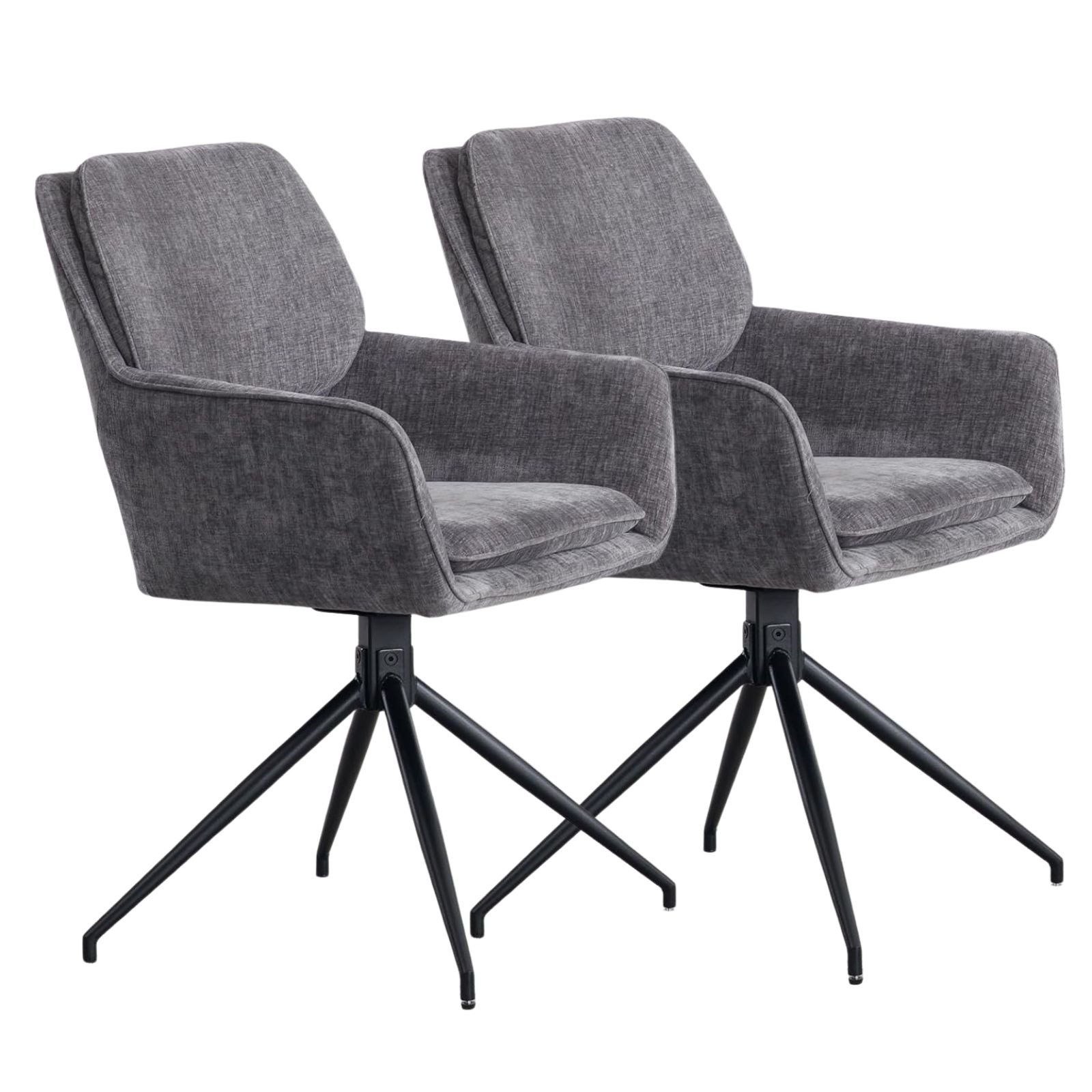 CHAIRUS Esszimmerstuhl 2er Set Drehstühle Chenille/Samt/Kunstfell günstig online kaufen