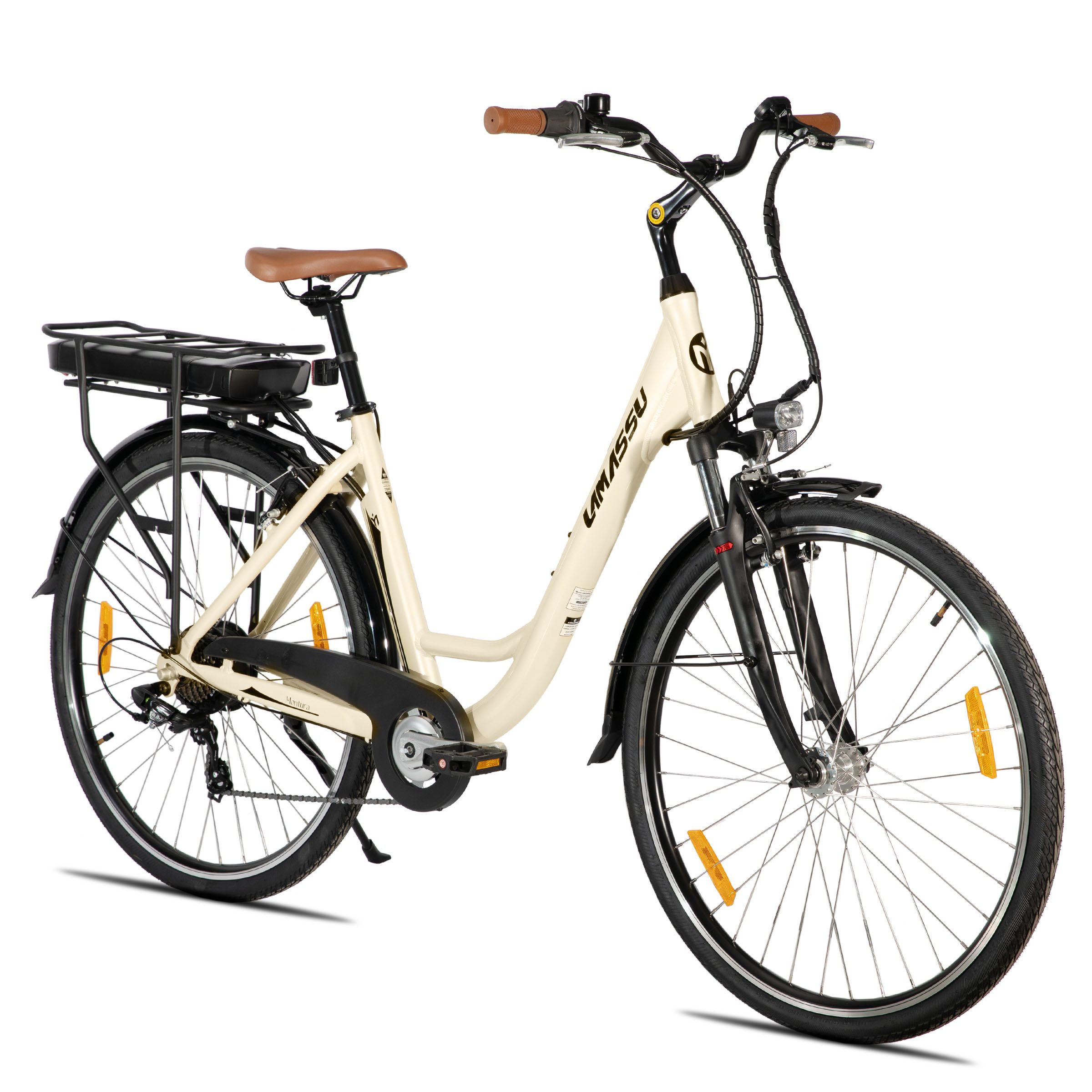 HILAND E-Bike 26 Zoll E-Bike Trekkingrad mit Gepäckträger für Alltag und Touren, Heckmotor, 374,4 Wh