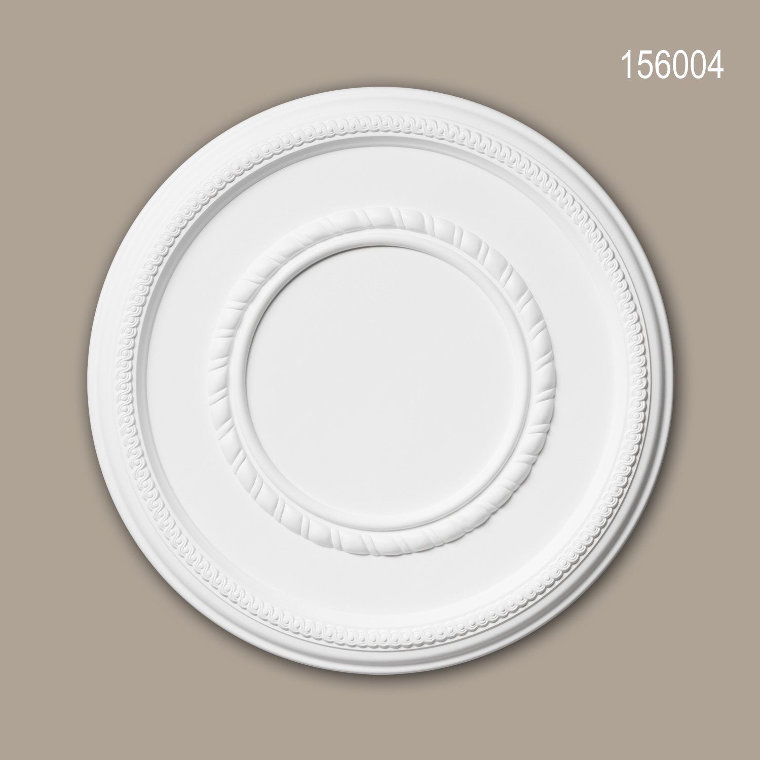 Profhome Decken-Rosette 156004 (Rosette, 1 St., Deckenrosette, Medallion, Stuckrosette, Deckenelement, Zierelement, Durchmesser 43,5 cm), weiß, vorgrundiert, Stil: Neo-Empire