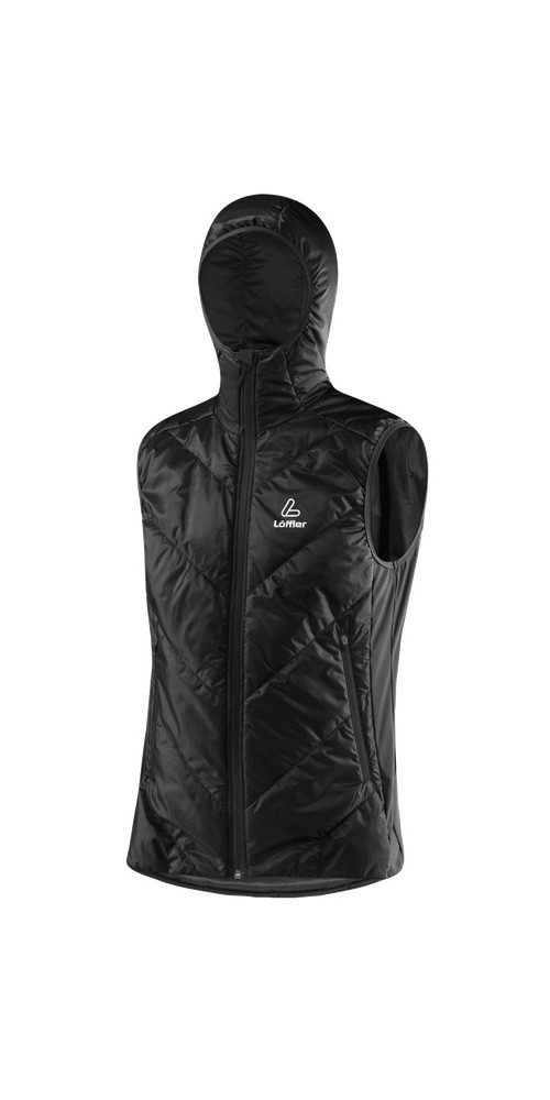Löffler Steppweste PL60 mit Kapuze (winddicht, Primaloft® Gold Isolation) schwarz Herren