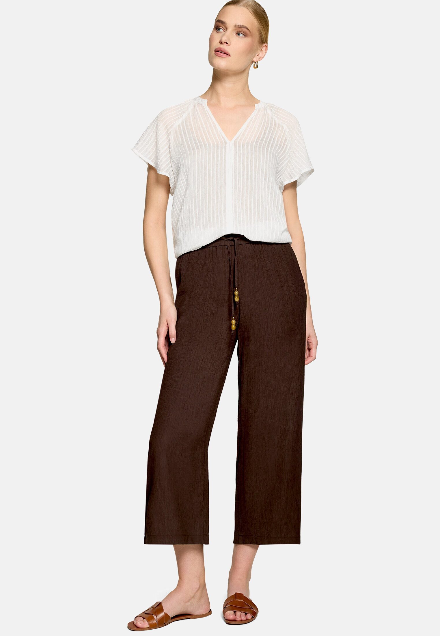 Zero Klassische Bluse Damen mit V-Ausschnitt