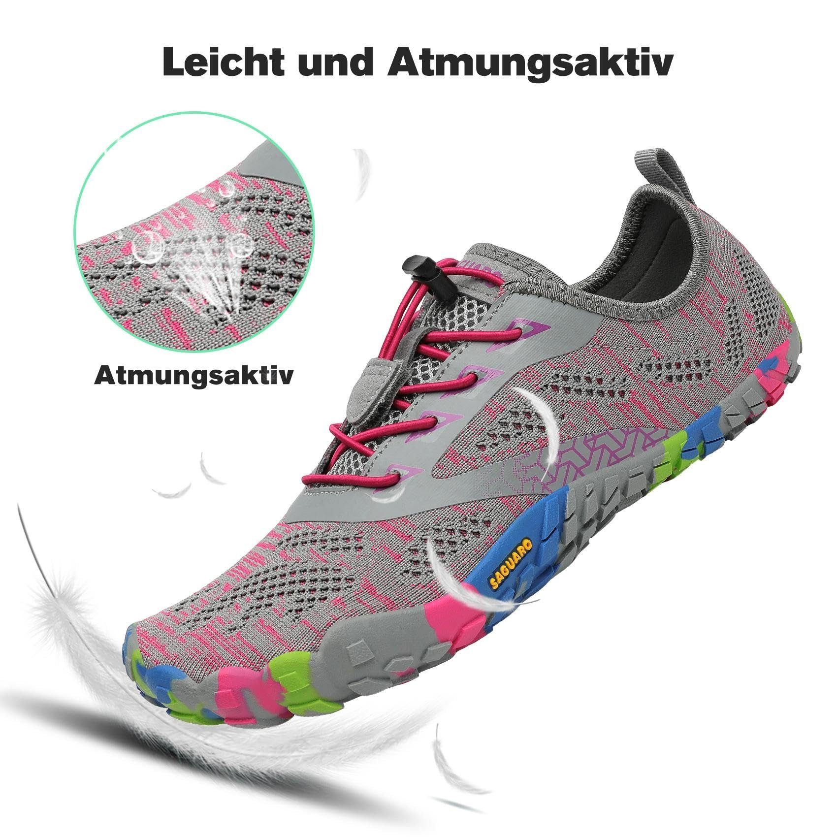 SAGUARO Sport Sommer Barfußschuh (5mm Sohlenstärke, Nullabsatz, bequem, leicht, atmungsaktiv, rutschfest) Minimalschuhe Laufschuhe Sport-Schuhe Jogging Sneaker Trail-Running