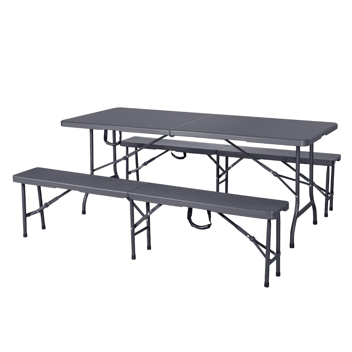 SVITA Bierzeltgarnitur, (Set, 3tlg., Tisch mit 2 Bänken), klappbar