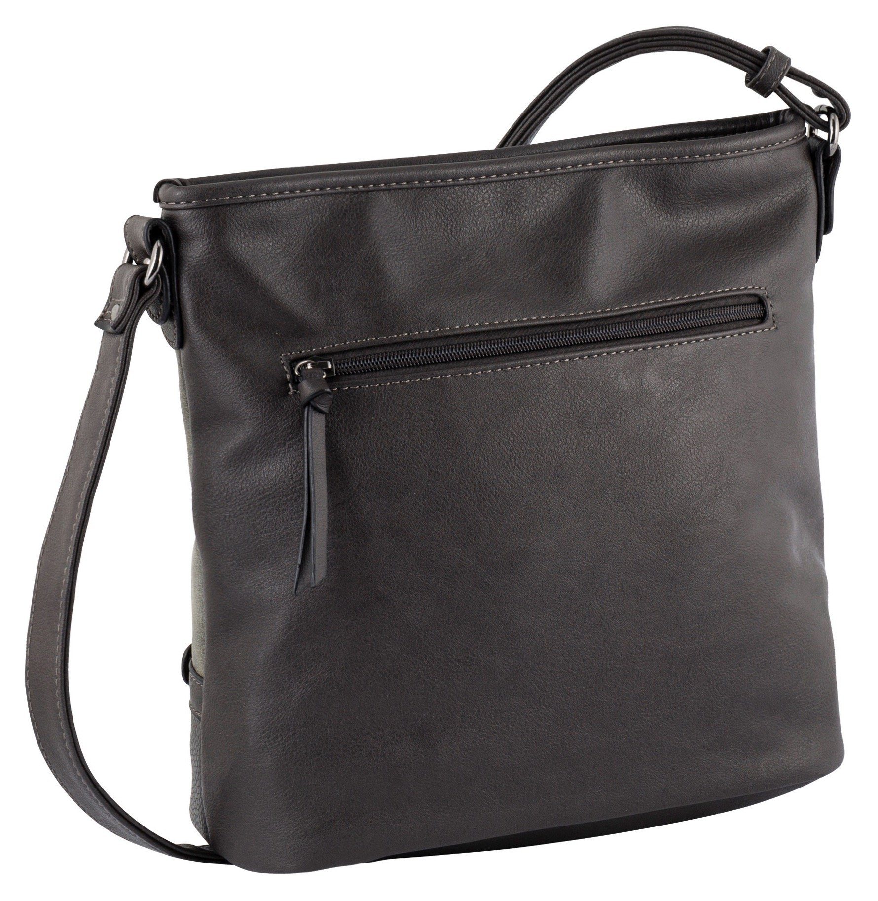 TOM TAILOR Hobo Juna, aus soft genarbtem ledrigen Material mit glänzenden Metall-Accessoires
