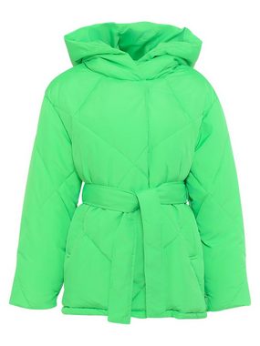 Freshlions Daunenjacke Puffer Jacke mit Bindegurt grün ML