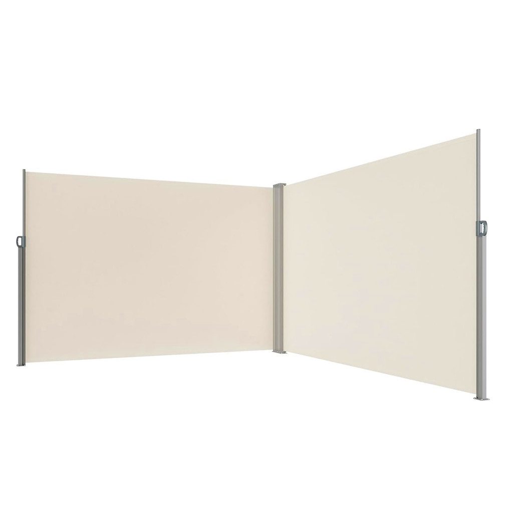 LUARO Seitenmarkise Sichtschutzmarkise Terrassenmarkise Windschutzwand (Spar-Set, 1-St., 180 x 620 cm ausfahrbar) Doppel-Seitenmarkise, Kassette, Sichtschutz, 180x620 cm