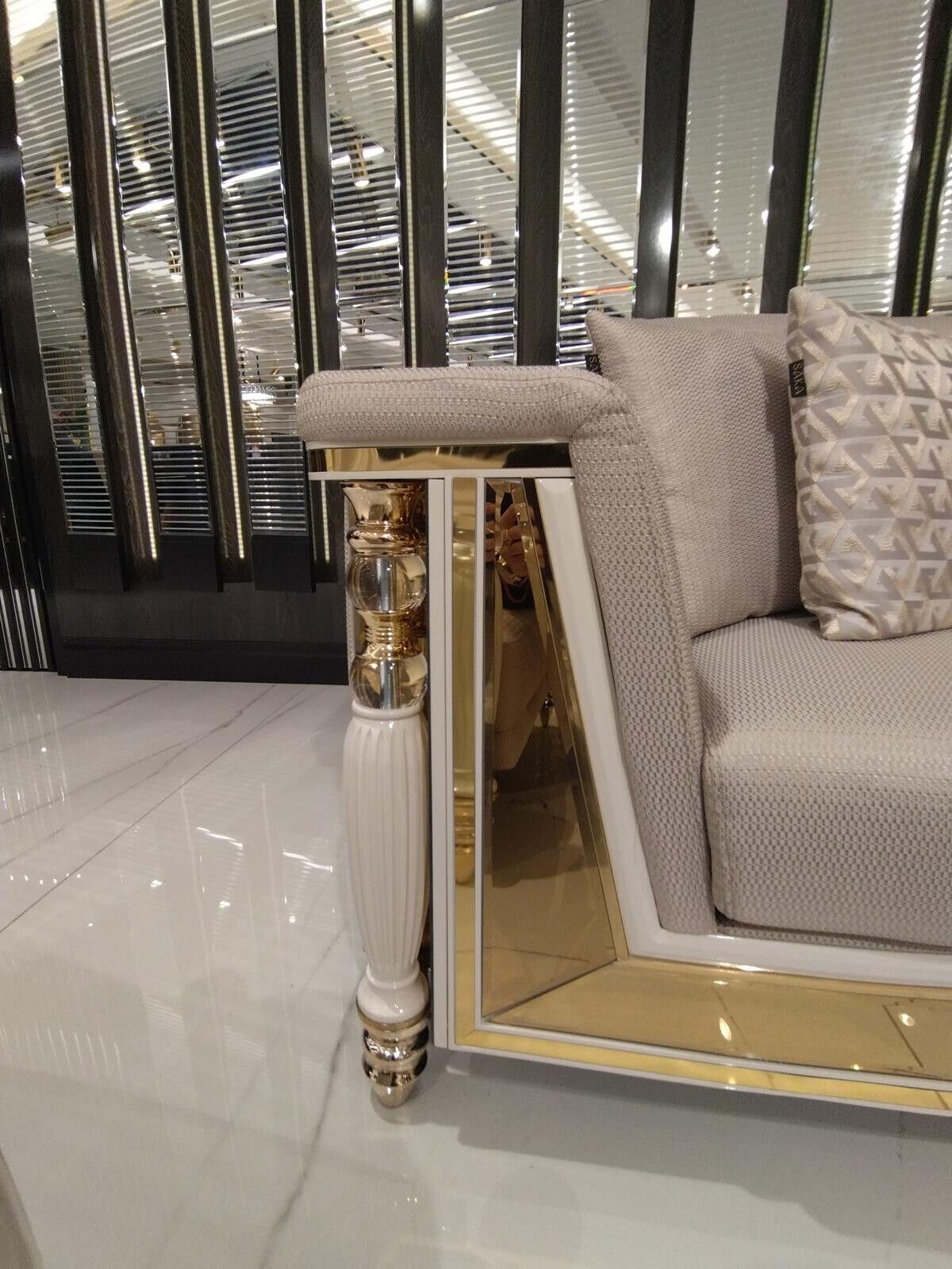 JVmoebel 3-Sitzer Sofa Dreisitzer Design Möbel Luxus Europa in Textil, Sitzer Sofas 3 Teile, Polster Made 1