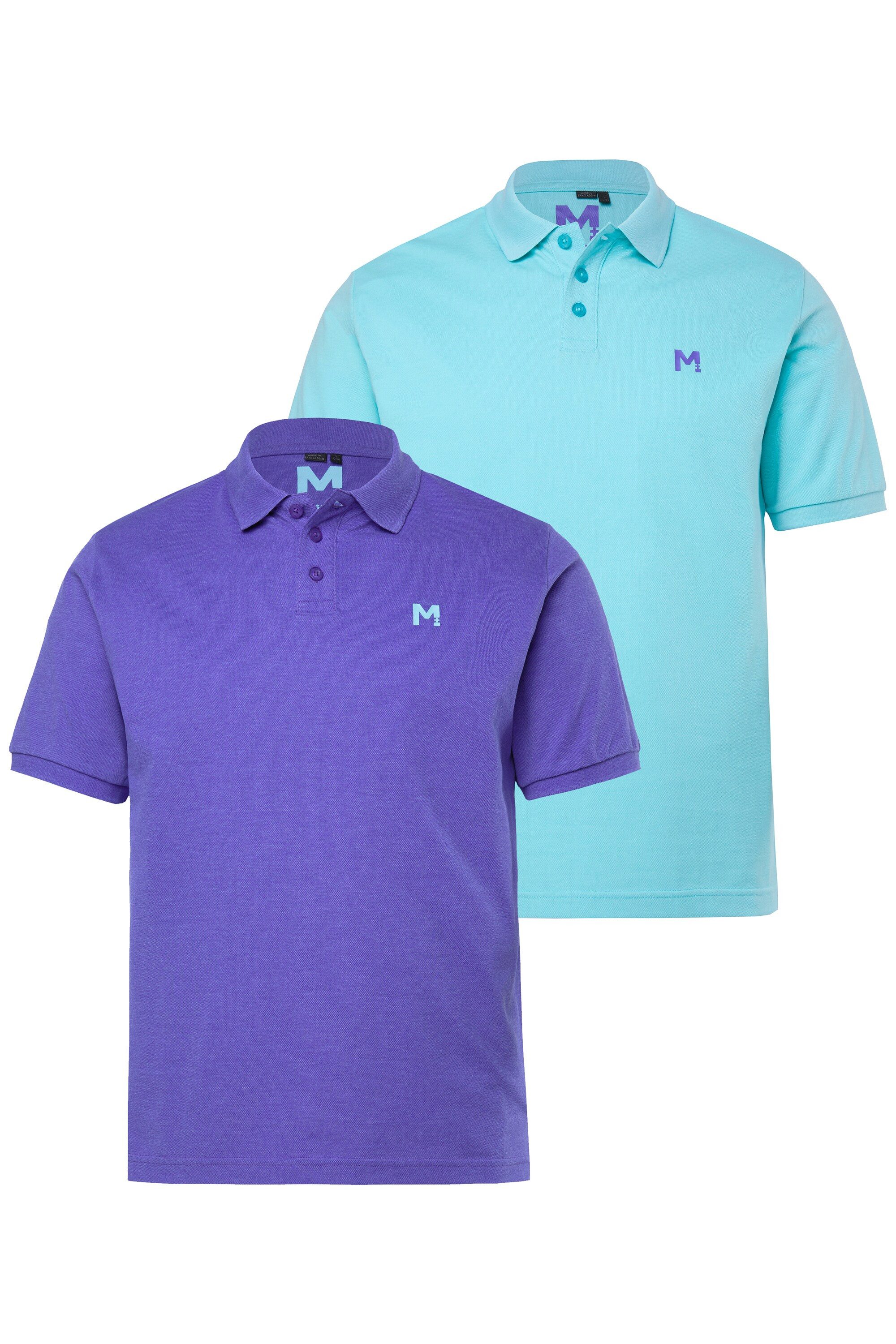 Men Plus Poloshirt Poloshirts 2er-Pack Basic Piqué Halbarm