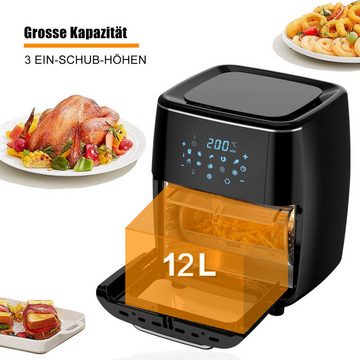 Fine Life Pro Heißluftfritteuse, 1700 W, 10 Programmen, ohne Öl, für 6-10 Personen