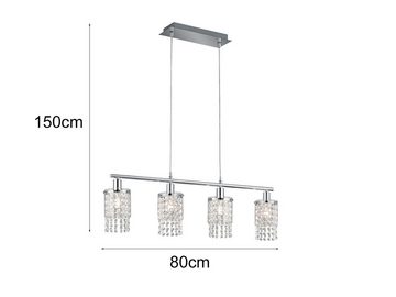 meineWunschleuchte LED Pendelleuchte, Dimmfunktion, LED wechselbar, Warmweiß, Designer-lampe Balken-lampe Kristall hängend über-n Esstisch, B 150cm