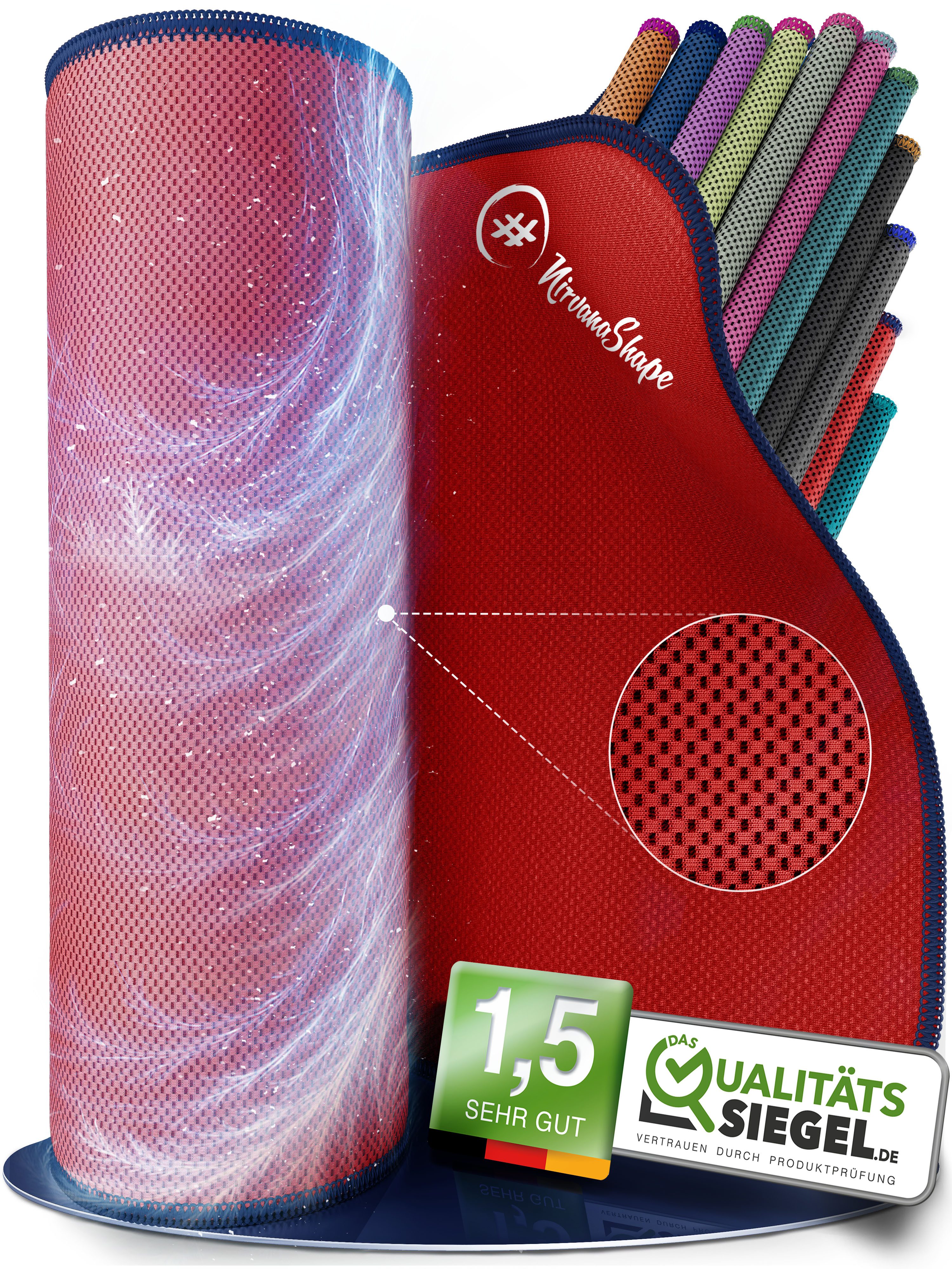 NirvanaShape Handtücher Kühl-Tuch eiskalt mit sofortiger Kühlwirkung kühlendes Handtuch, sofortiger Kühlwirkung, ultraleicht, Ideal für Sport & Freizeit