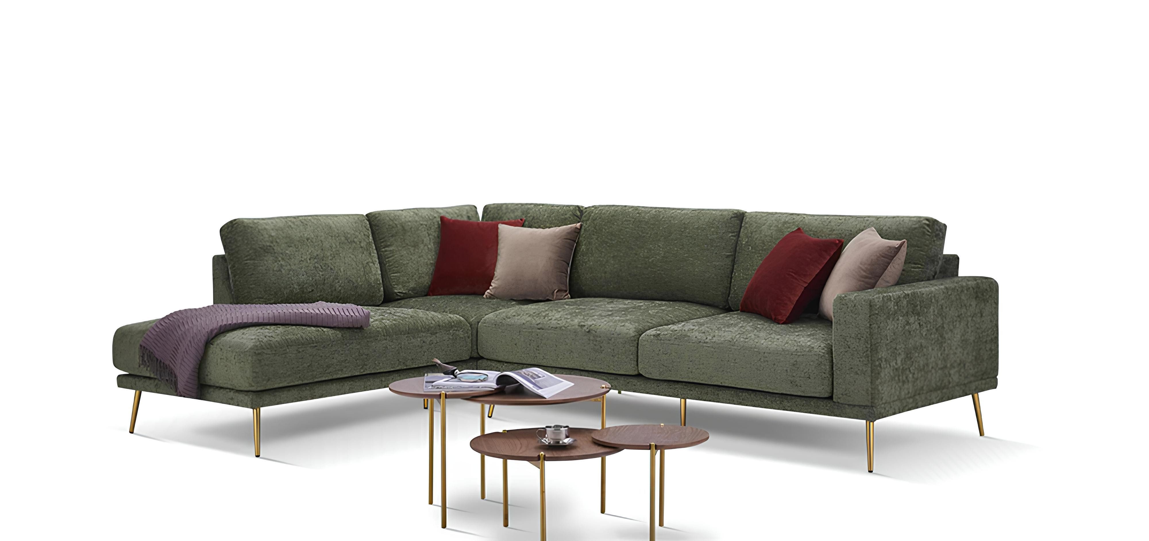 Ecksofa Moderne L-Form Polstergarnitur mit hochwertigem Designstoff