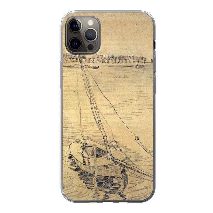 MuchoWow Handyhülle Segelboot auf der Seine bei Asnières - Vincent van Gogh Handyhülle Apple iPhone 13 Pro Max Smartphone-Bumper Print Handy