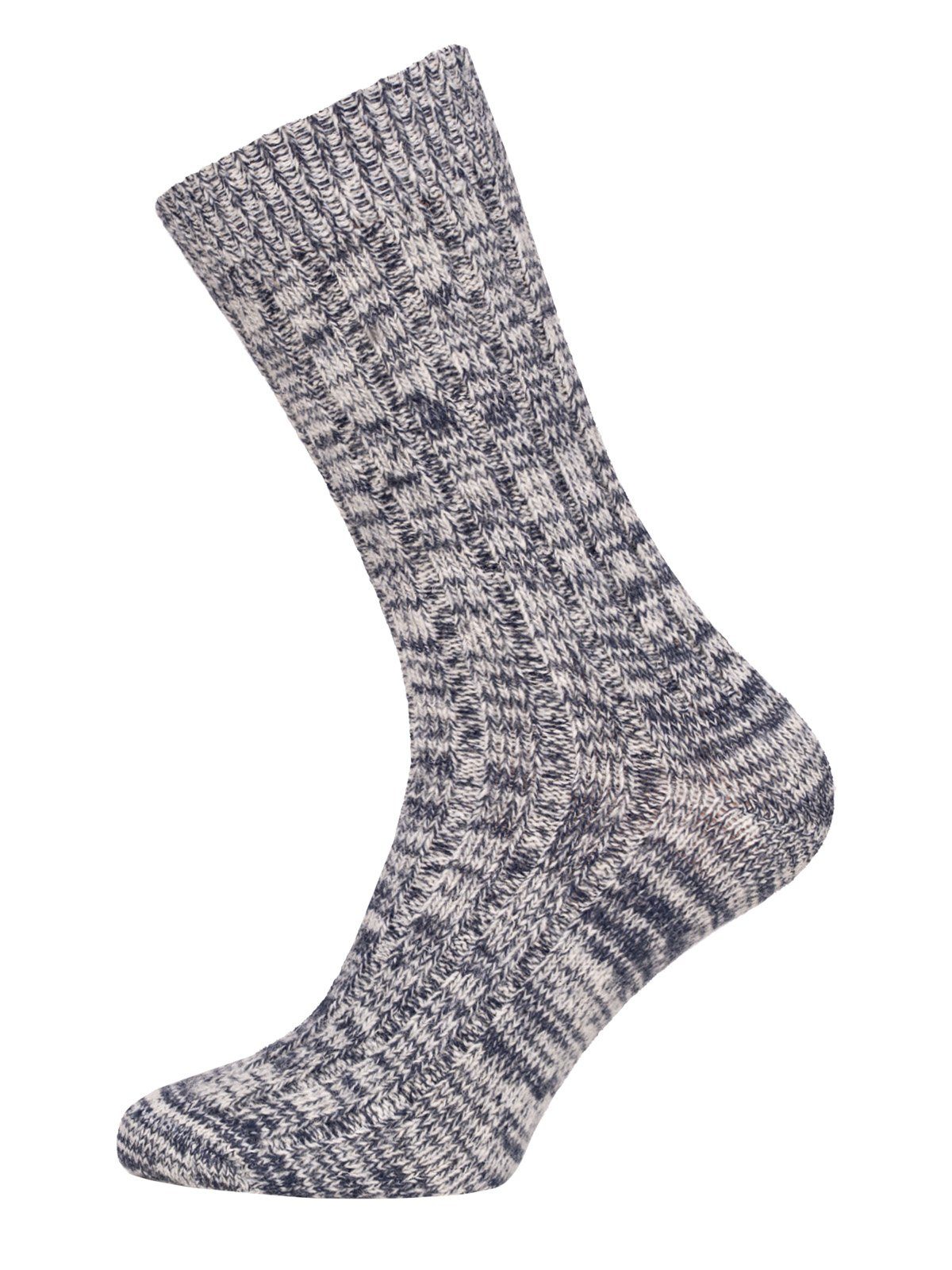 HomeOfSocks Socken Melierte Wollsocken aus 75% Wolle (Schurwolle) (Paar, 1 Paar) Dünne und warme Wollsocken mit 75% Wollanteil Navy