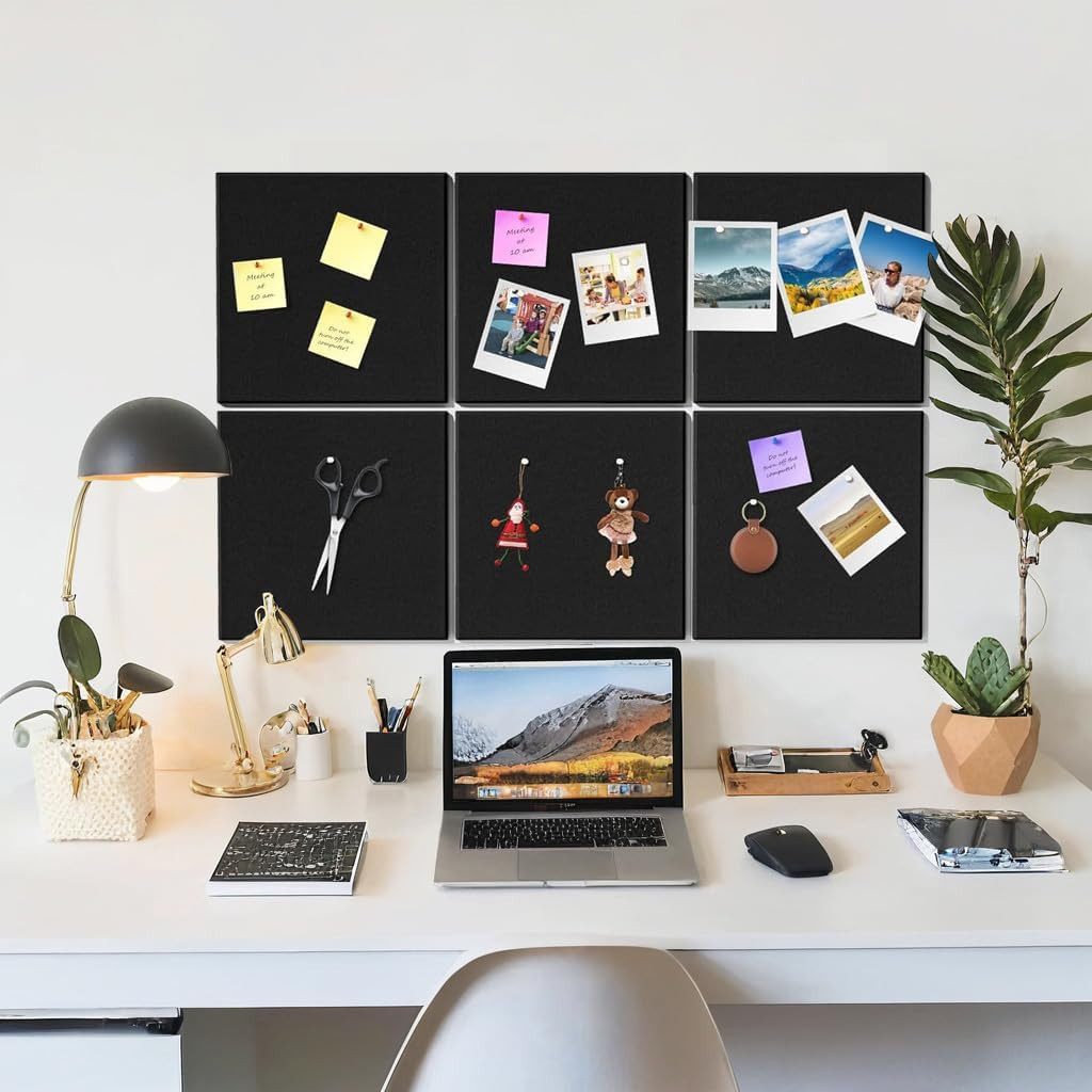 Agger Pinnwand Filz Selbstklebend mit 20 Reißzwecken, 30X30cm