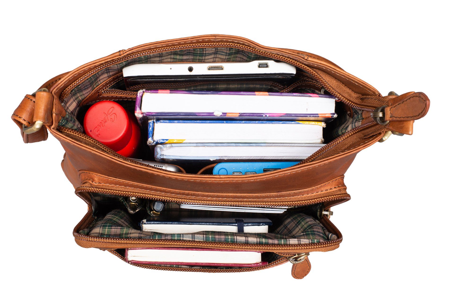 Benthill Umhängetasche Damen Echt Leder Shopper Handtasche Schultertasche Umhängetasche, Schultergurt / Umhängegurt Reißverschlussfach – Bild 3 von 5