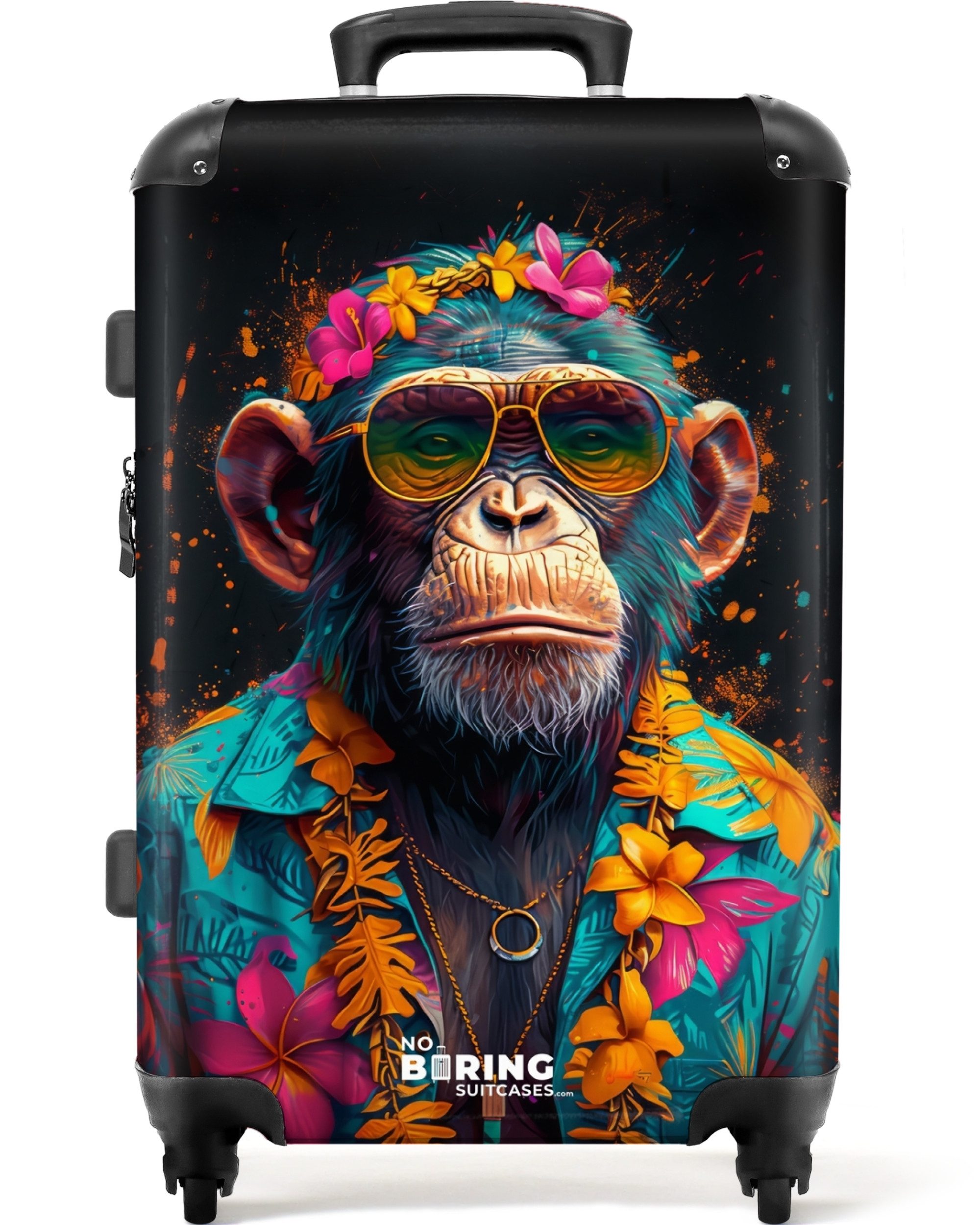 NoBoringSuitcases.com© Hartschalen-Trolley Schimpanse mit Hawaii-Bluse 67 günstig online kaufen