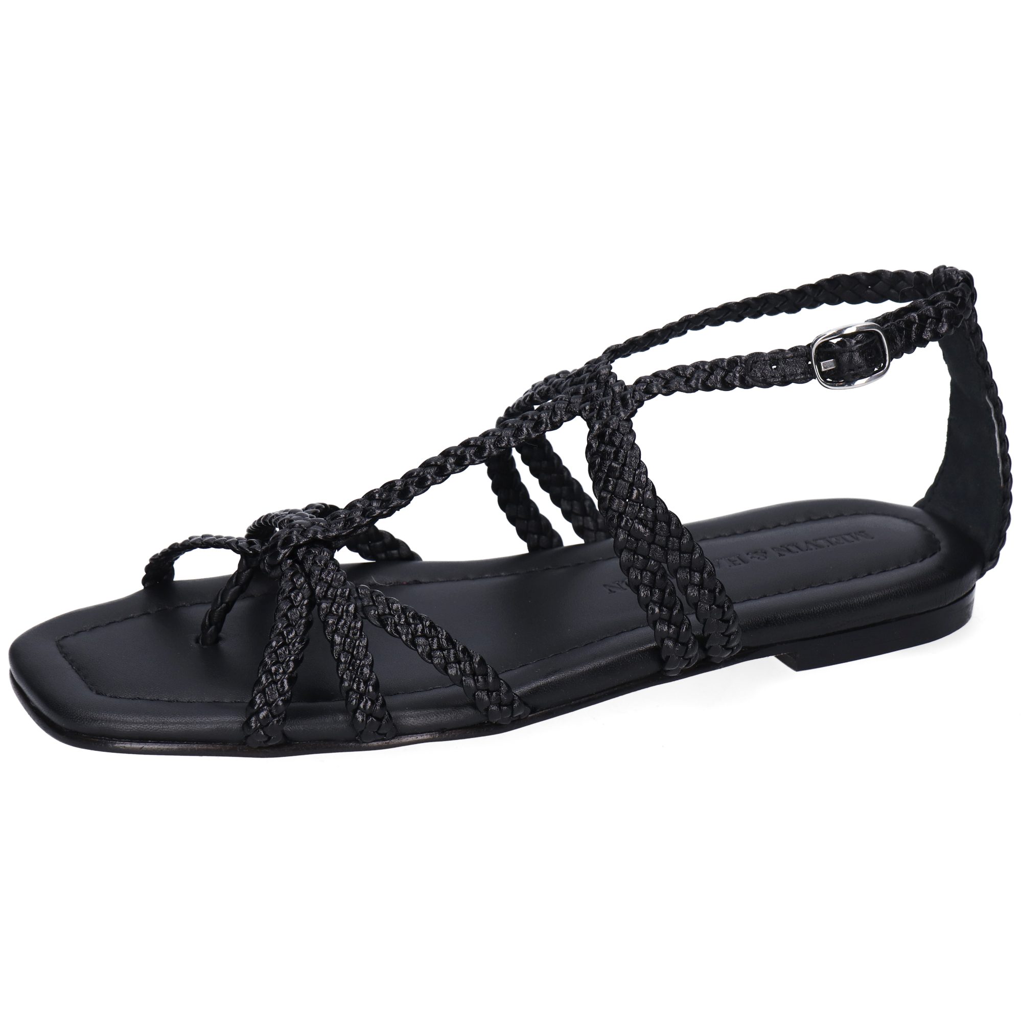 Melvin & Hamilton Kinsley 3 Leder-Geflochtene Schuhe für Damen Sandale Flache Absätze, Echtes Leder, Von Hand geflochten