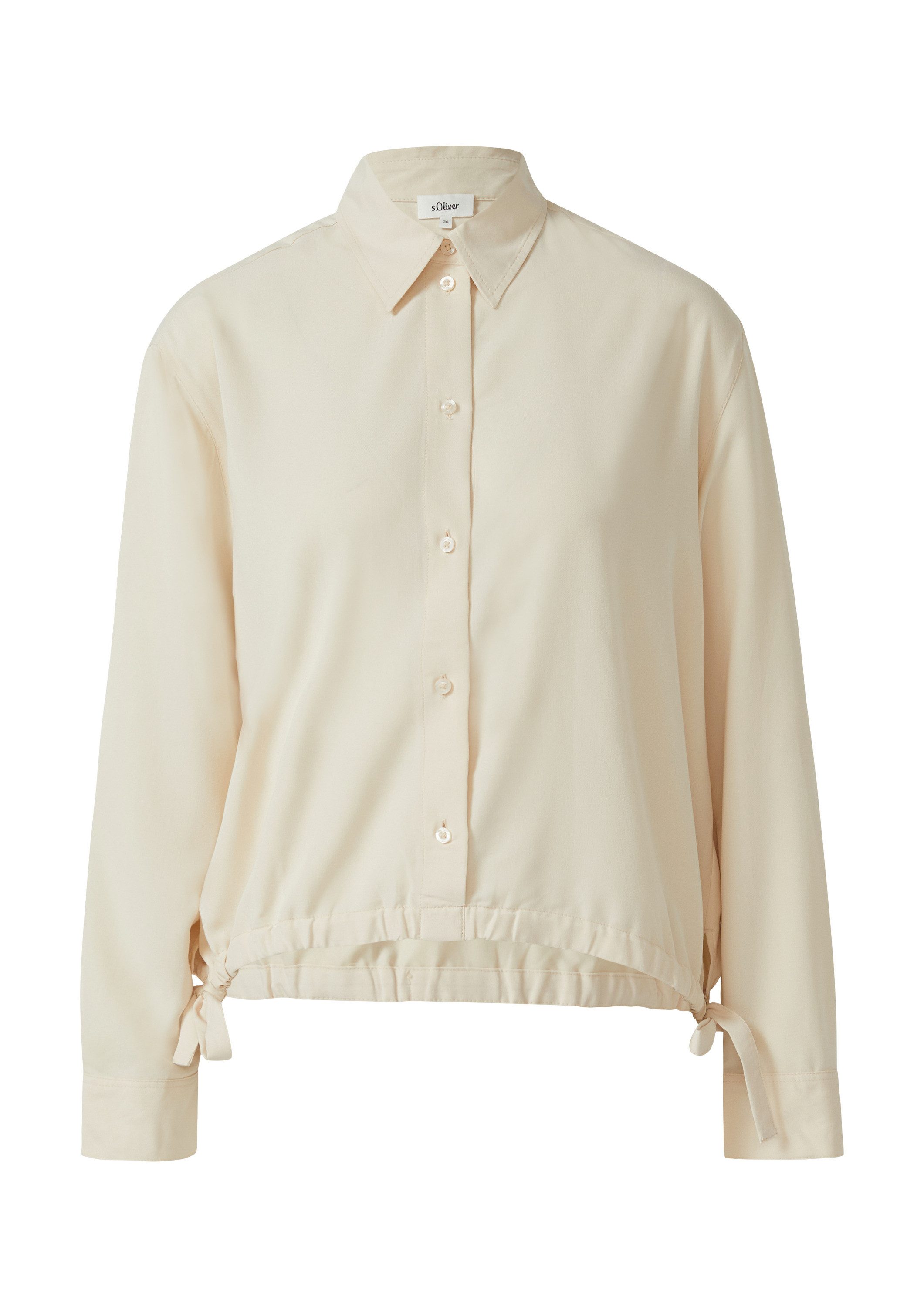s.Oliver Langarmbluse Bluse Fließende Bluse mit Schleifen-Detail günstig online kaufen