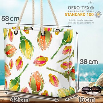 VOID Strandtasche (1-tlg), Rosen Blumenmuster Grafik Tasche Einkaufstasche Ostern Beach Bag
