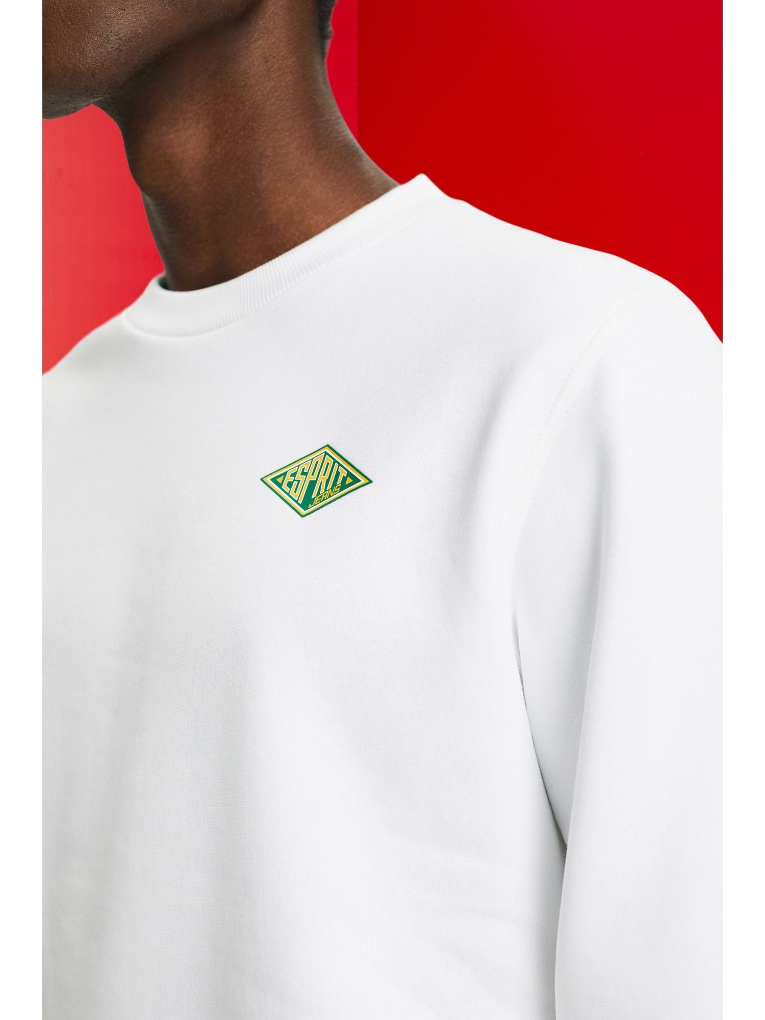 mit (1-tlg) Rundhals-Sweatshirt Logoprint Esprit Sweatshirt WHITE