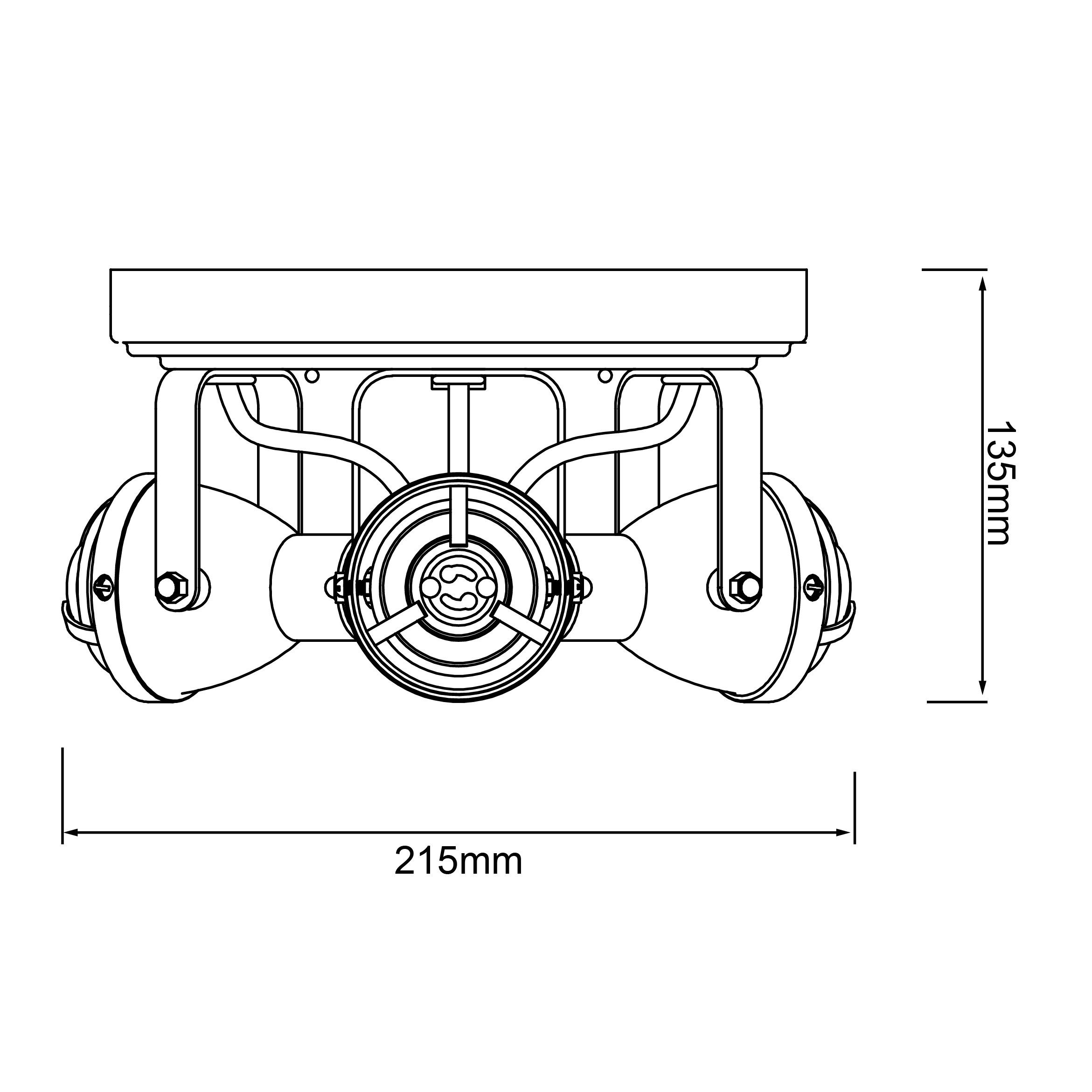 Brilliant Deckenleuchte geeigne rostfarbend 3flg Bente, Lampe Bente Spotrondell PAR51, GU10, 3x 4W