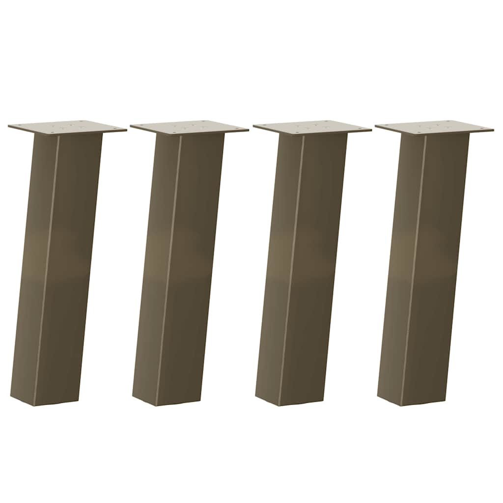 vidaXL Tischbein Couchtischbeine 4 Stk. Naturstahl 42 cm Stahl