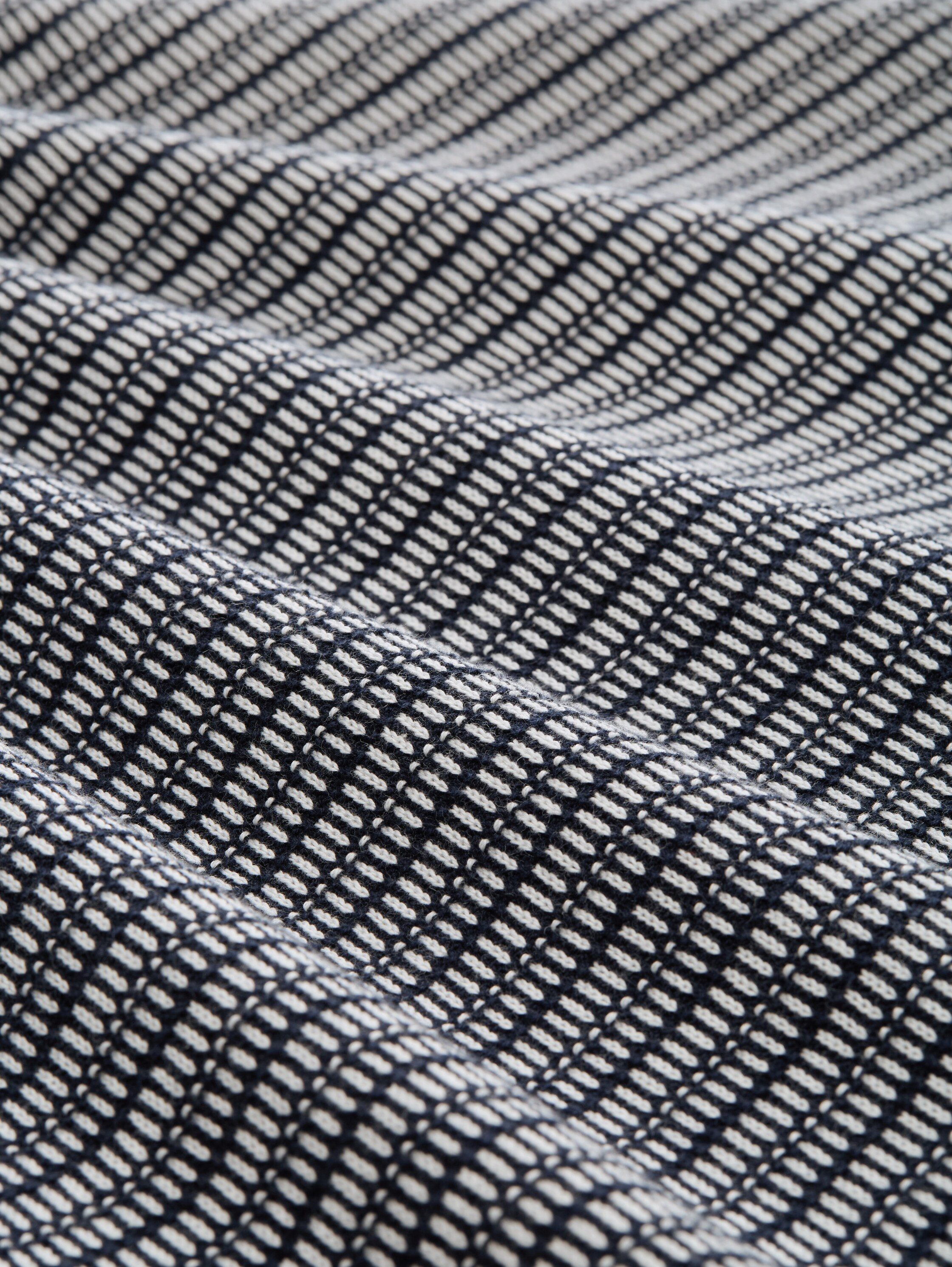 TOM TAILOR Kurzarmpullover mit Strick-Muster und Polo-Kragen