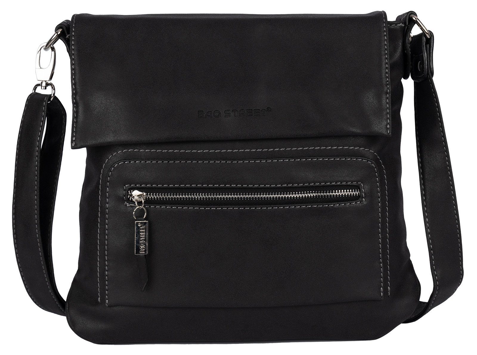 tragbar BAG STREET Schultertasche Handtasche als Bag Street Schlüsseltasche SCHWARZ Umhängetasche Damentasche Schultertasche, T0103, Umhängetasche