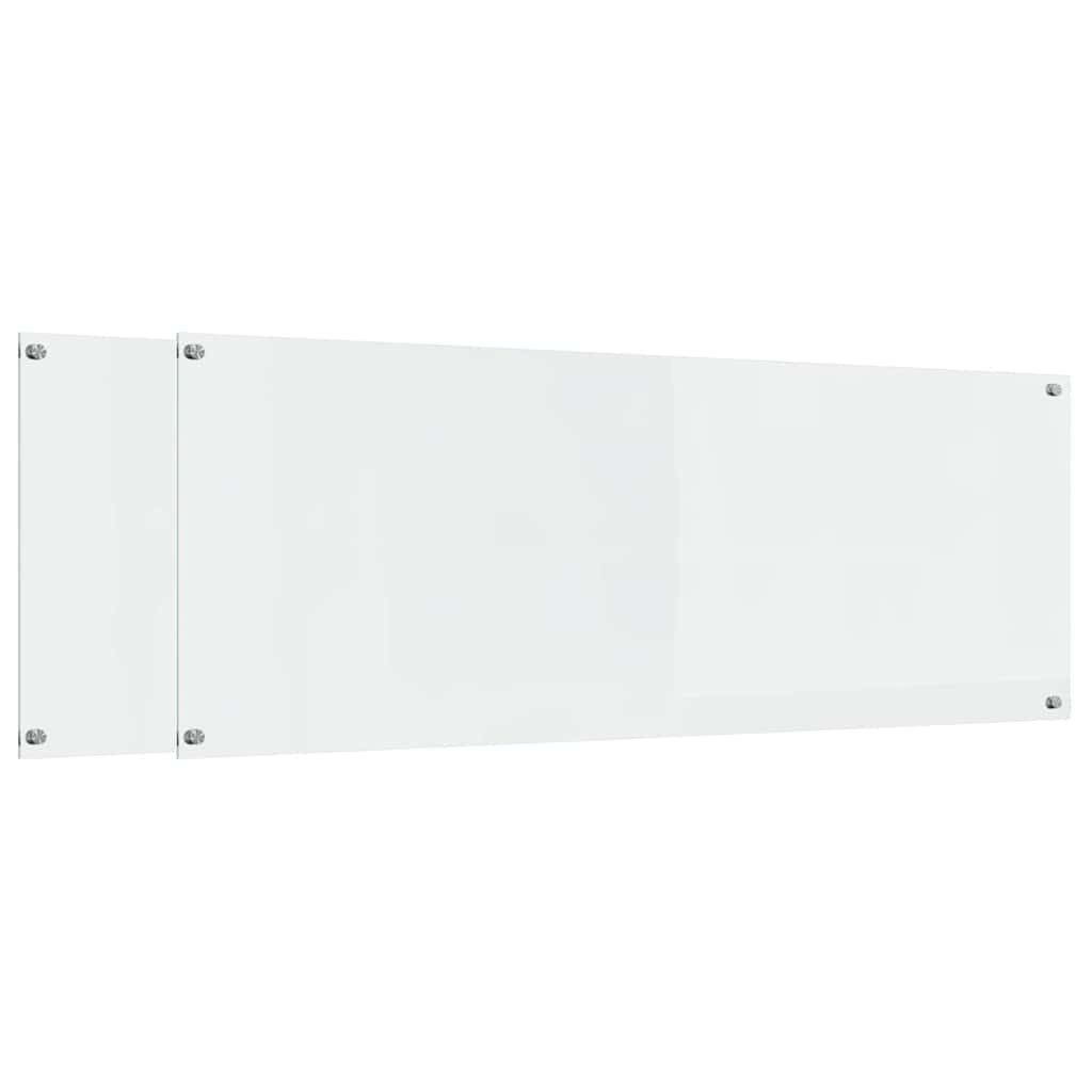 vidaXL Küchenrückwand Küchenrückwand 2 stk. Transparent 110 x 40 cm Gehärtetes Glas, (2-tlg)