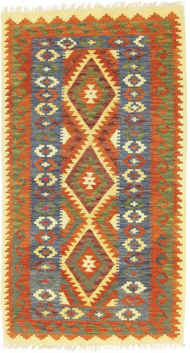 Orientteppich Kelim Afghan 100x187 Handgewebter Orientteppich Läufer, Nain Trading, rechteckig, Höhe: 3 mm