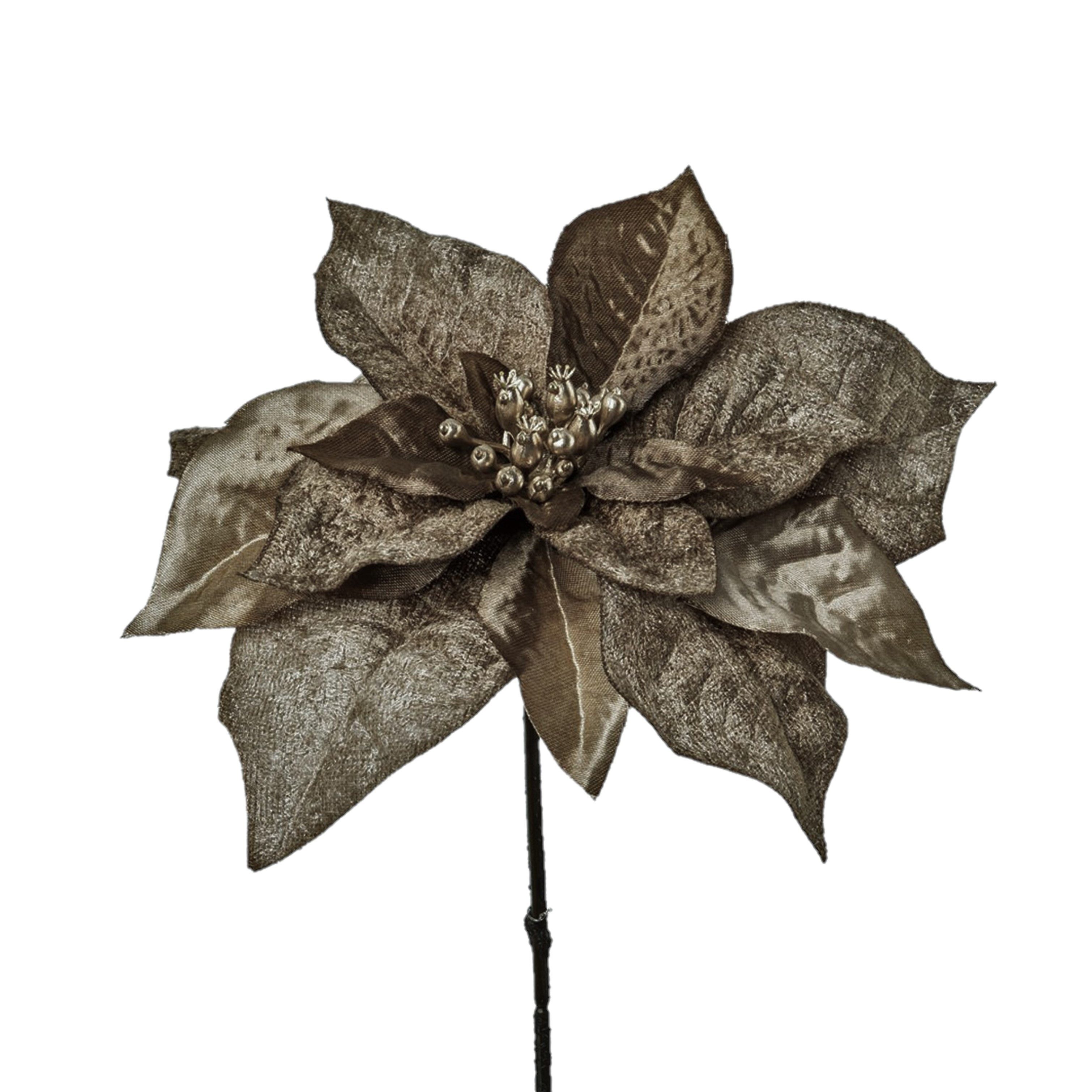 Kunstblume Kunstblume POINSETTIE 56cm. "Samt Seide" Weihnachtsstern BRAUN, Gasper, Höhe 56.00 cm