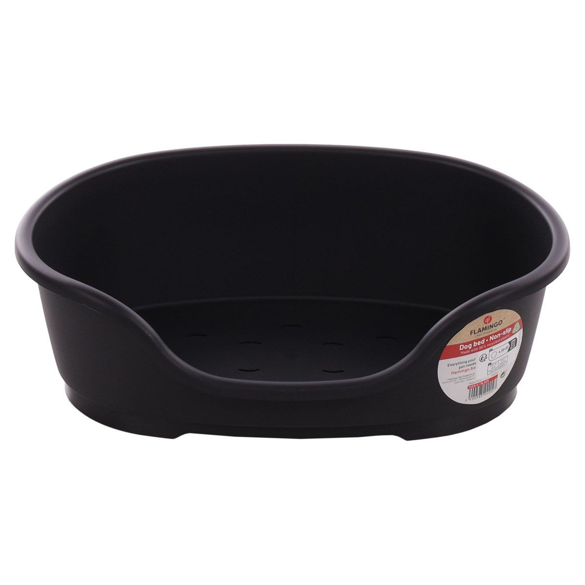 Flamingo Hundekorb Hundekorb Tuck oval aus Kunststoff schwarz günstig online kaufen