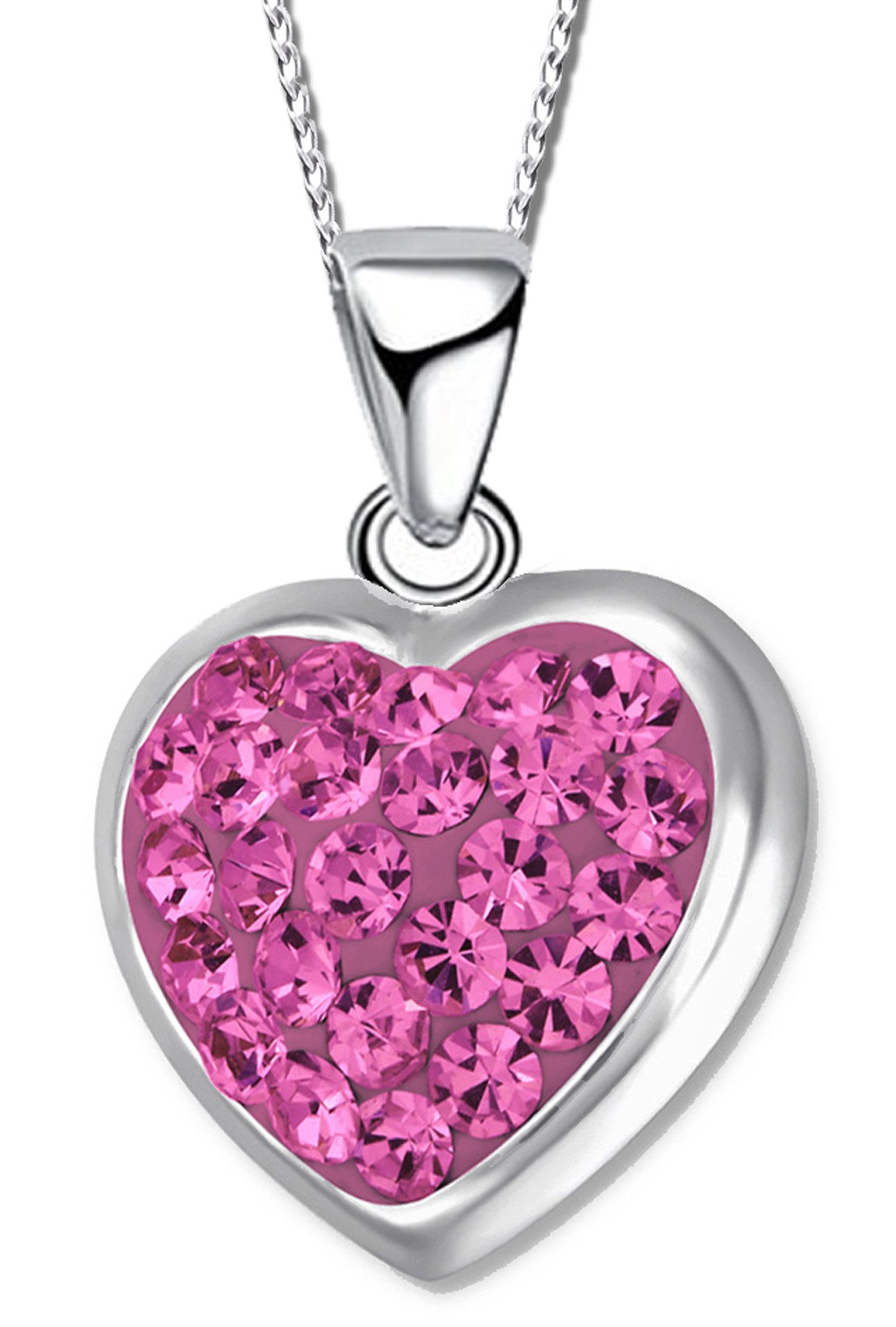 Herzkette 925 Silber Herz Kette Damen Kinderkette Halskette Geschenk Freundin
