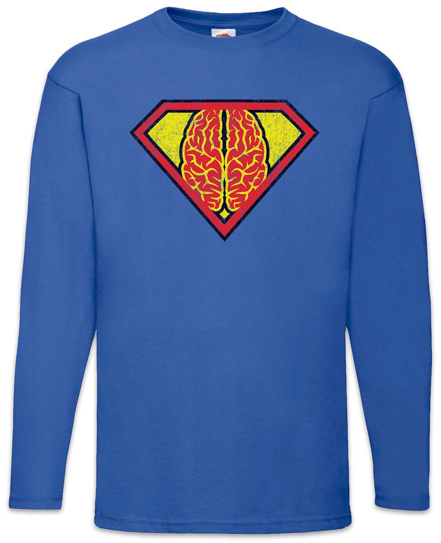 Langarmshirt Superbrain Langarm T-Shirt Lehrer Gehirn Super Hirn Geek Nerd Mathe
